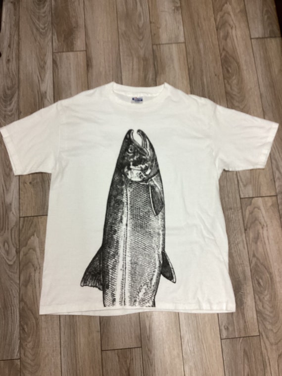 Rare 1984 fabric art salmon single stitch shirt