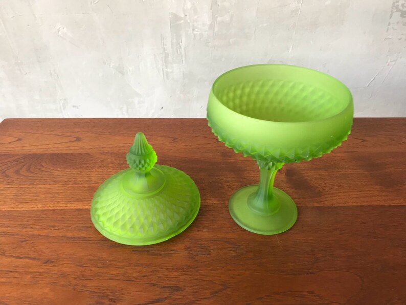 Frosted green apothecary jar
