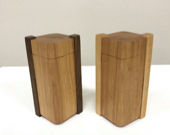 Wooden salt and pepper shakers