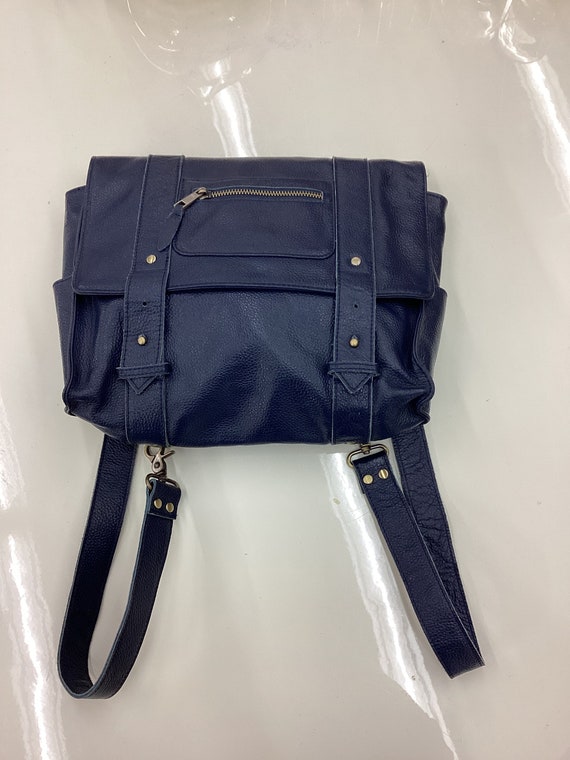 VereVerto Navy Repetto Leather convertible backpac