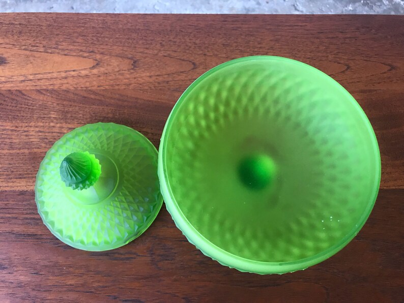 Frosted green apothecary jar