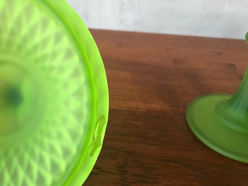 Frosted green apothecary jar