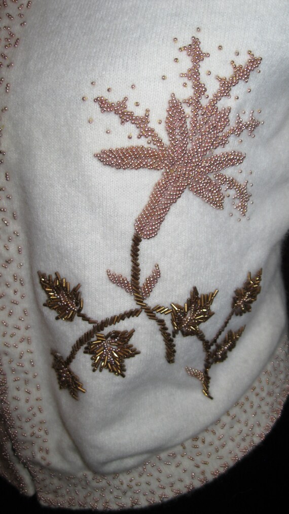 Vintage ’50’s Beaded Sweater by Dragon House of H… - image 3