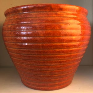 Vintage Bauer High Fire Ring Ware Jardinière/Flowerpot in Rust