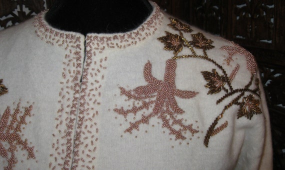 Vintage ’50’s Beaded Sweater by Dragon House of H… - image 2