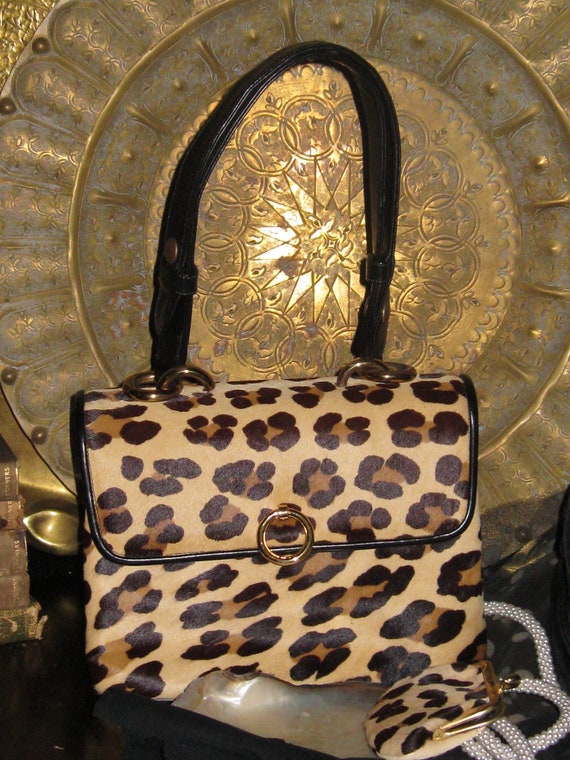 Leopard Print Vintage Lady’s Handbag by Sally Milg