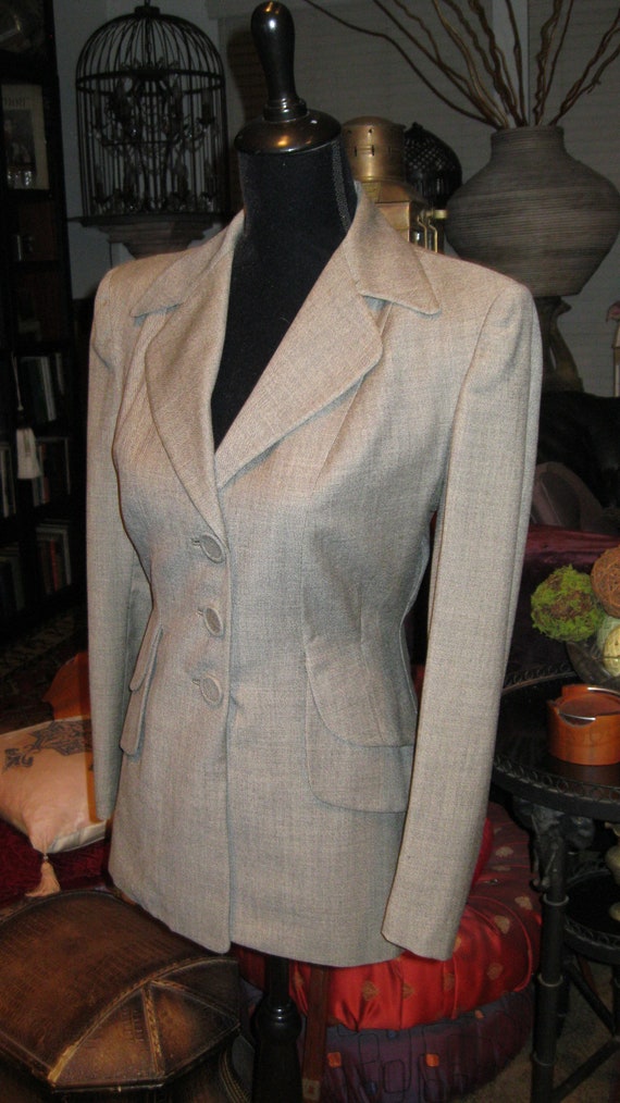 Vintage Men's Black Tailored Jacket 40 Long