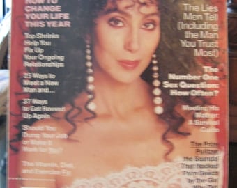 Vintage February 1988 Cosmopolitan Magazine Cher Cover Model by Francesco Scavullo