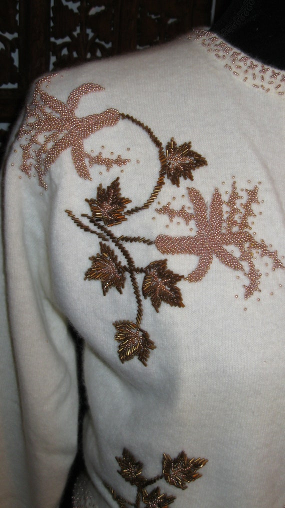 Vintage ’50’s Beaded Sweater by Dragon House of H… - image 5