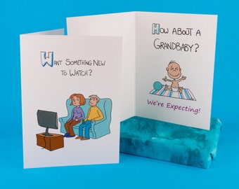 Dad's Castle Pregnancy Announcement - Grandparents Card, Something New to Watch