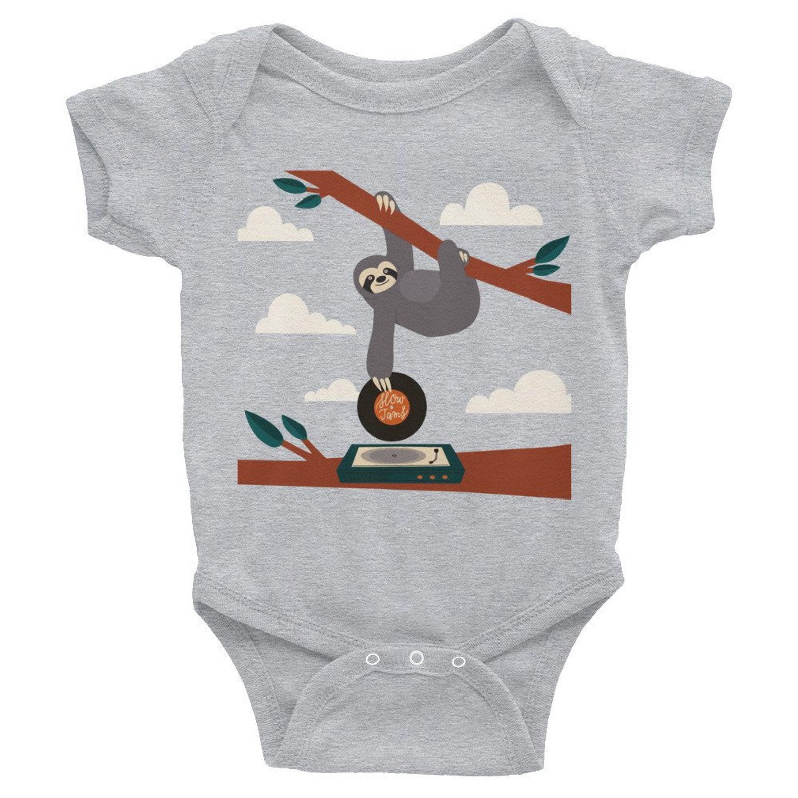 Slow Jams Sloth Baby Clothes Music Baby Long-sleeve Onesie | Etsy