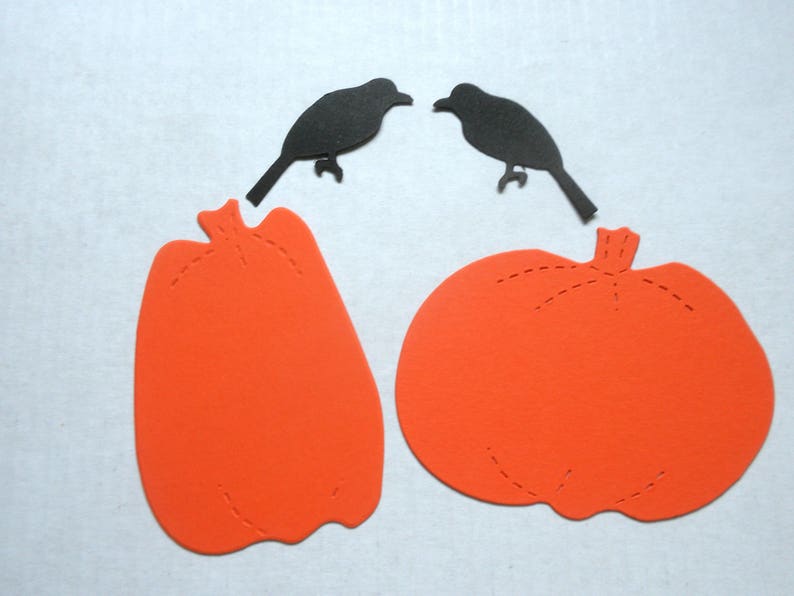 Die Cut PUMPKINS and Black Crow Set of 24 image 3