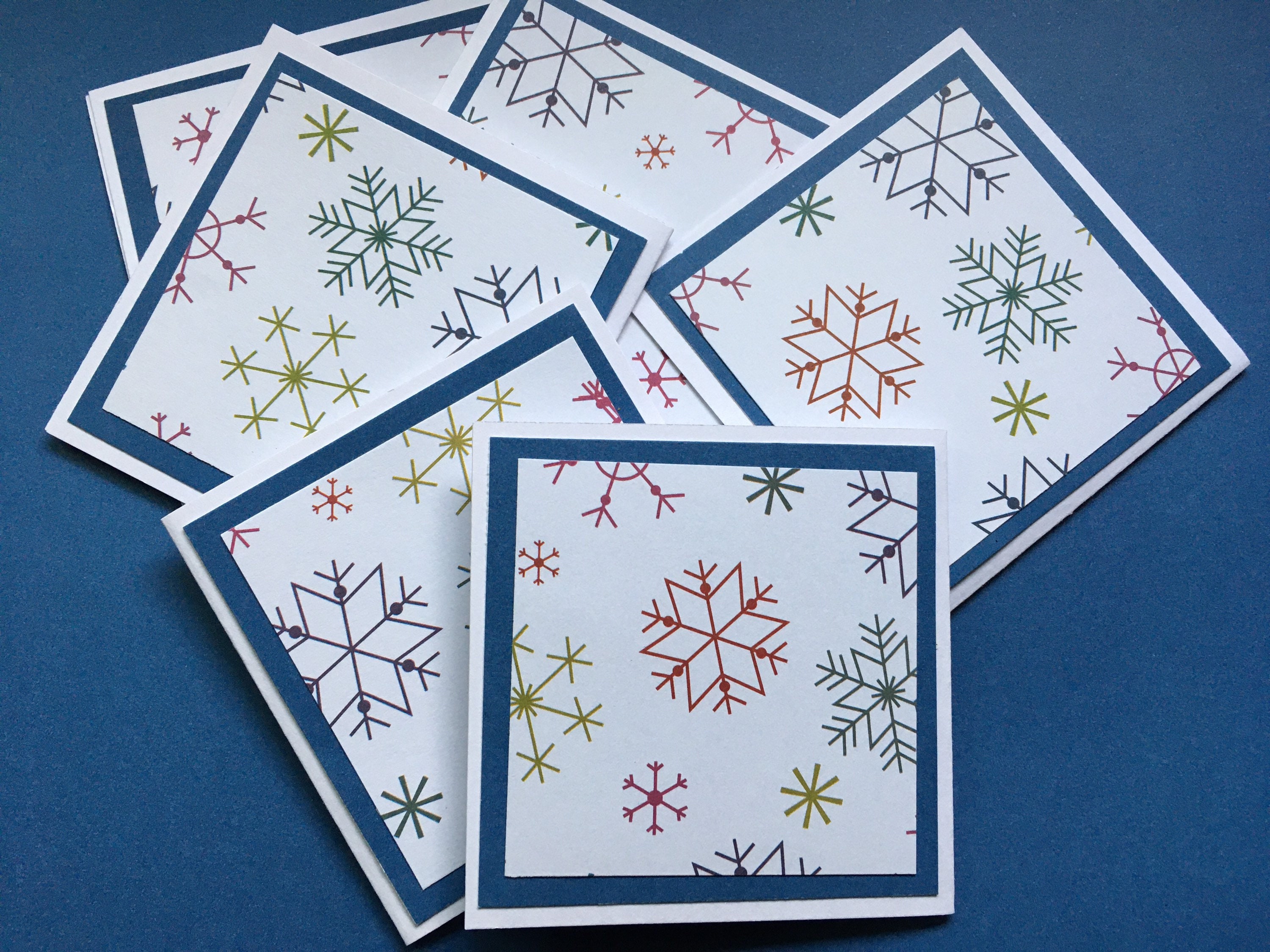 Snowflake Winter Holiday Mini Note Card Gift Enclosure Card Set of 12 ...