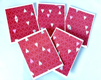 Multi Color Hearts Valentine Cards Set of 8