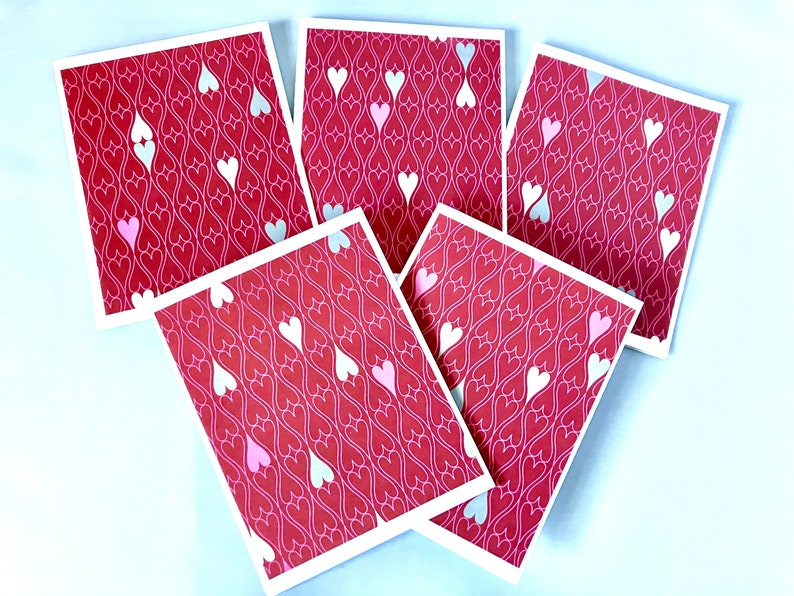 Multi Color Hearts Valentine Cards Set of 8 image 1