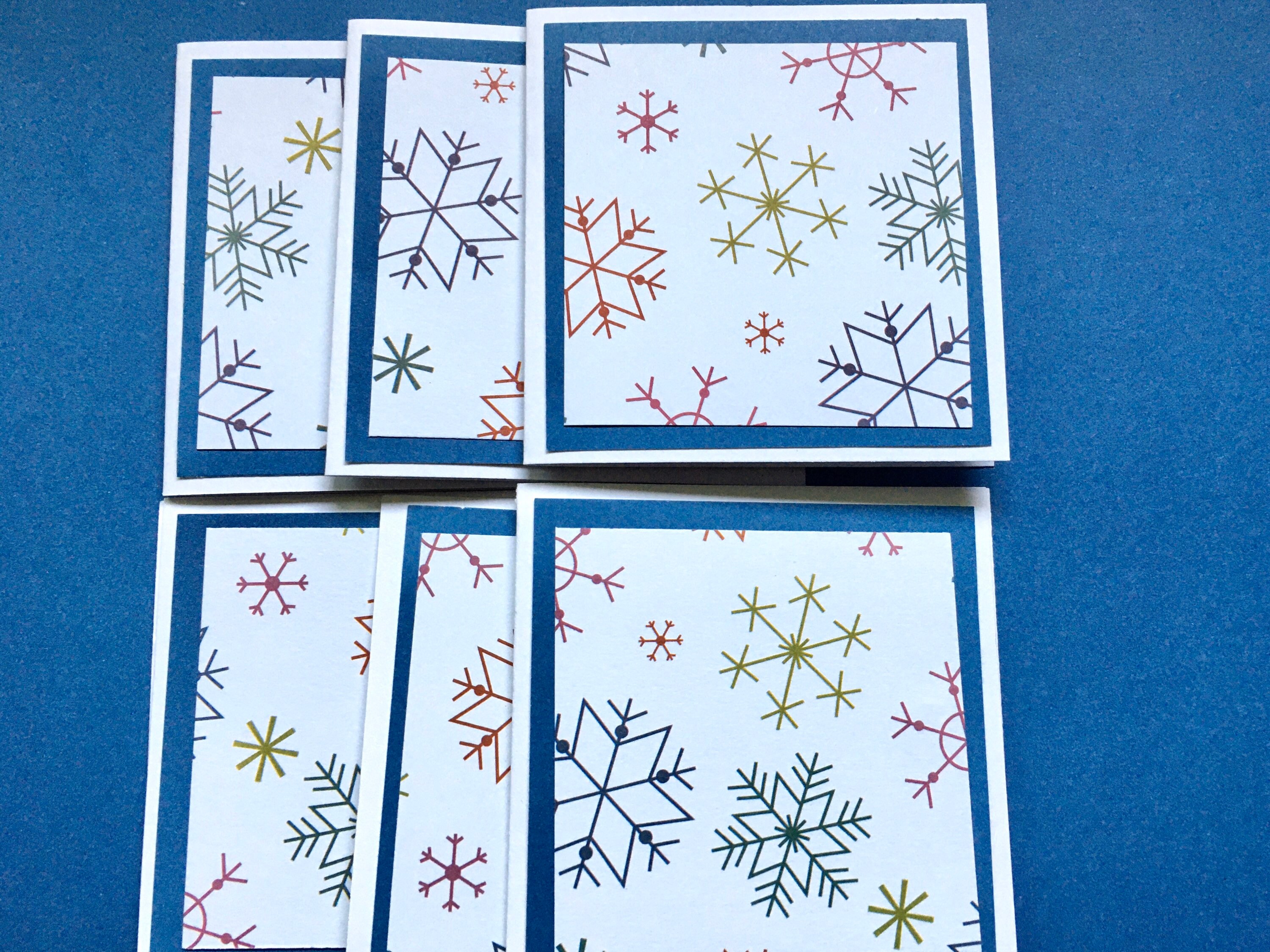 Snowflake Winter Holiday Mini Note Card Gift Enclosure Card Set of 12 ...