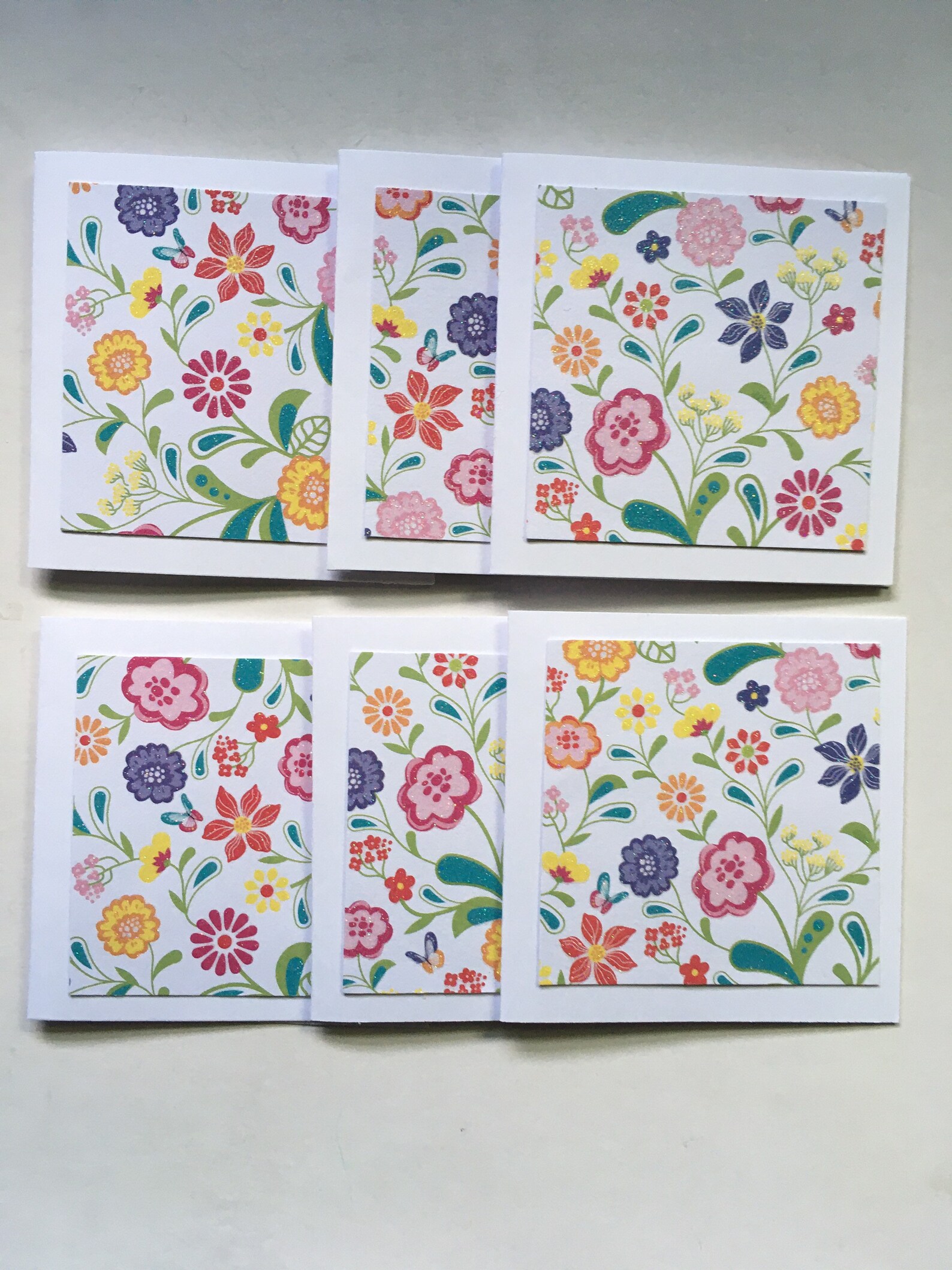 FLORAL Pattern Mini Note Cards 3" X 3" Set of 12 - Etsy