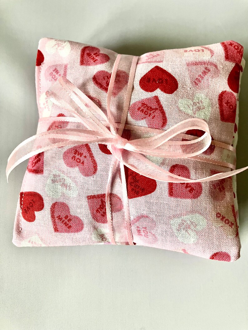 Valentine's Day Dried Lavender Sachets Set of 3 image 1