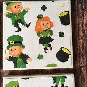 IRISH THEME Ceramic Tile Coasters Set of 4 image 7