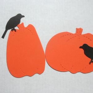 Die Cut PUMPKINS and Black Crow Set of 24 image 1