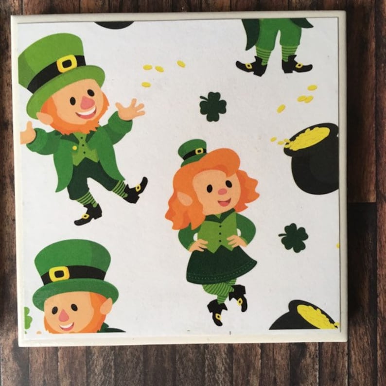 IRISH THEME Ceramic Tile Coasters Set of 4 image 6