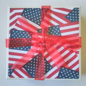 AMERICAN FLAG Ceramic Tile Coasters Set of 4 image 2