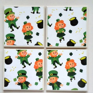 IRISH THEME Ceramic Tile Coasters Set of 4 image 2