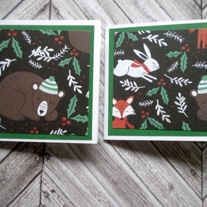 WOODLAND ANIMALS Mini Note Cards Gift Cards Set of 12 image 3