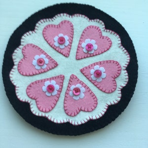 PINK HEART Candle Mat Penny Rug image 2