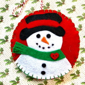 Felt Snowman with Floppy Black Hat image 2