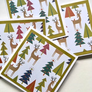 Mini carte de correspondance Deer and Tree Woodland pour pièce jointe