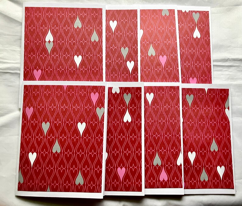 Multi Color Hearts Valentine Cards Set of 8 image 2