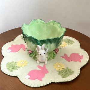 Easter Bunny and Flowers Penny Rug image 5