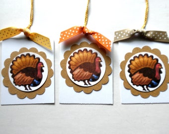 THANKSGIVING TURKEY Gift Tags Set of 12