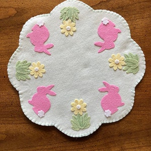 Easter Bunny and Flowers Penny Rug image 6