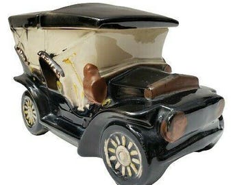 Vintage McCoy Ford Touring Car Cookie Jar Black 7 in Made in USA in 1960s