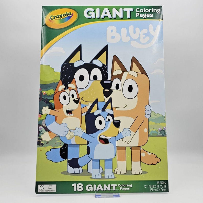 Crayola Bluey Giant Coloring Pages Coloring Book 18 Pages 18 In - Etsy