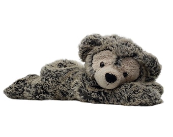 Disney Pre Duffy Hidden Mickey Plush Bear Stuffed Animal 18 in Laying Down Blk Tan