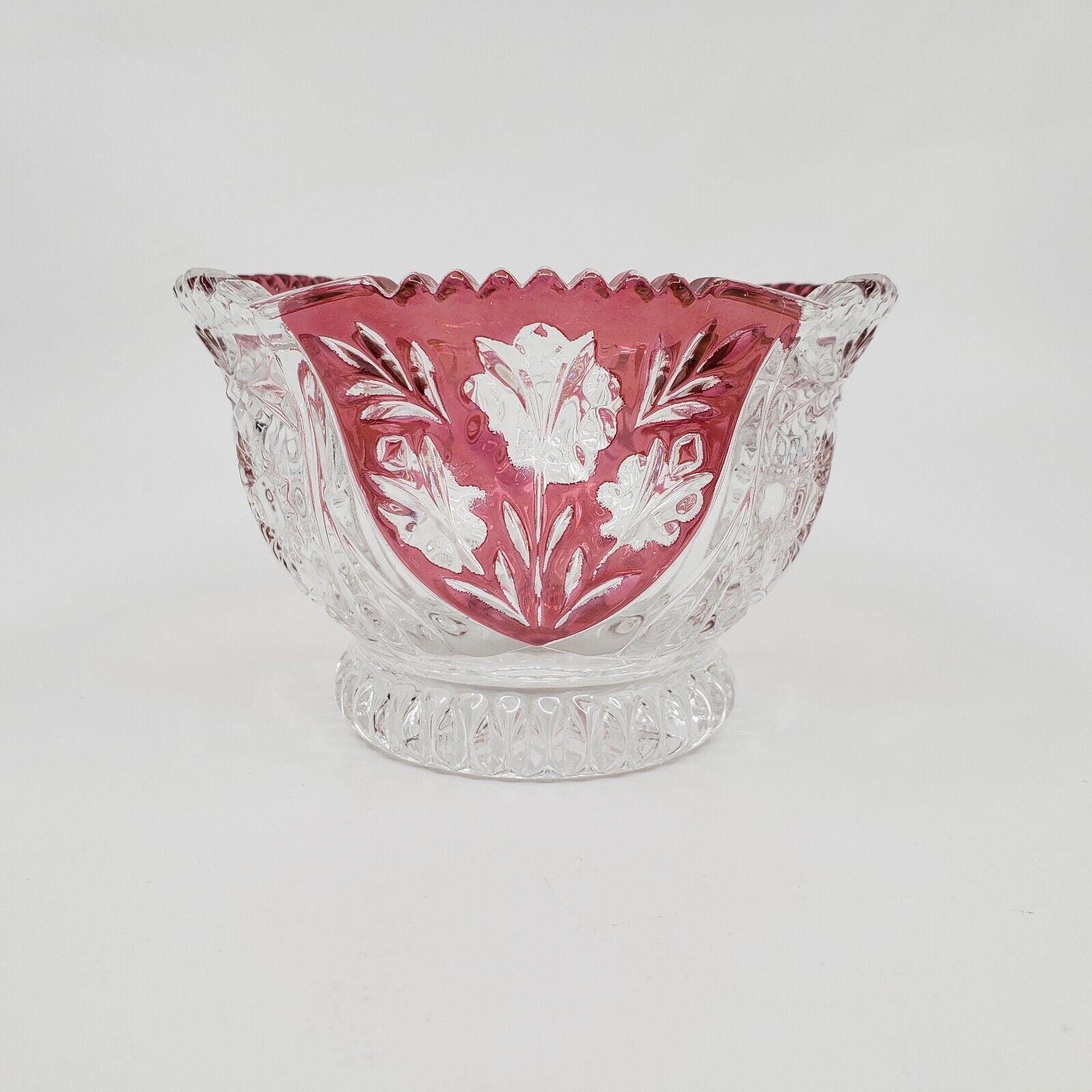 Vintage Anna Hutte Bleikristall Rose Candy Dish Bowl Lead Crystal