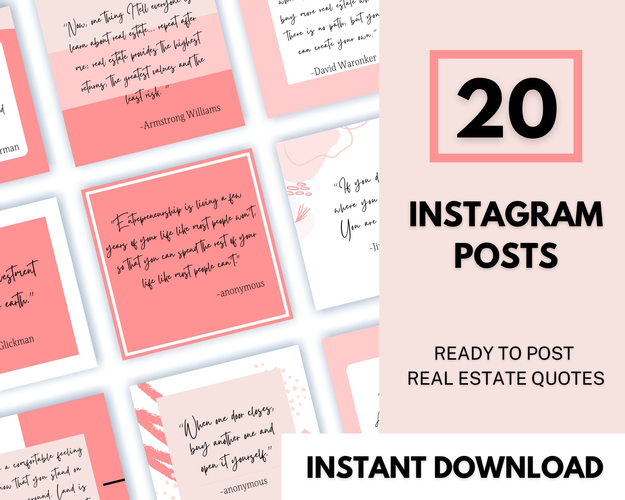 Real Estate Quotes Posts for Instagram Ready to Post No | Etsy