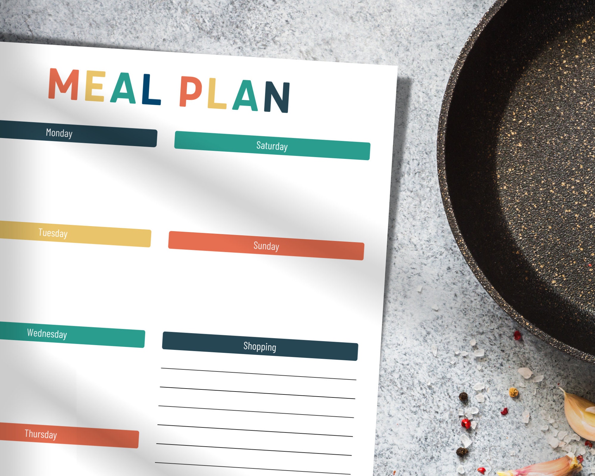 Grocery Shopping List and Meal Planner Printables PDF - Etsy