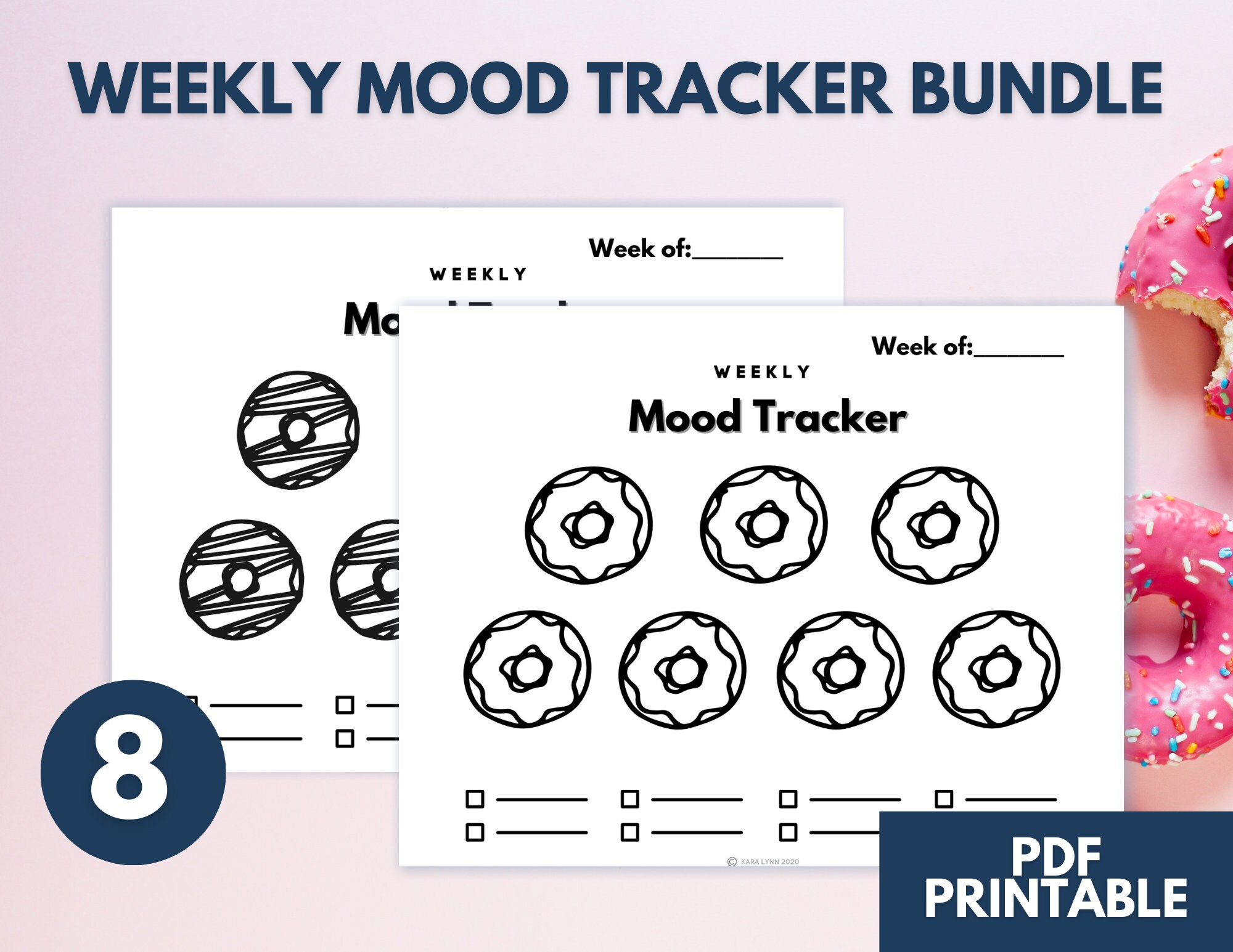 Weekly Mood Tracker Bundle Mental Health Tracker Printable Etsy