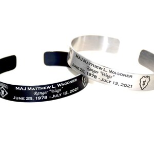 Major Matthew Wagoner Engraved Memorial Bracelet