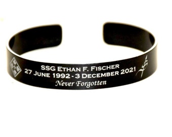 SSG Ethan Fischer Engraved Memorial Bracelet