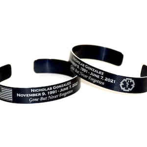 Nicholas Gonzalez Engraved Memorial Bracelet