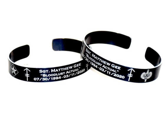Engraved Memorial Bracelet for Sgt. Gee 