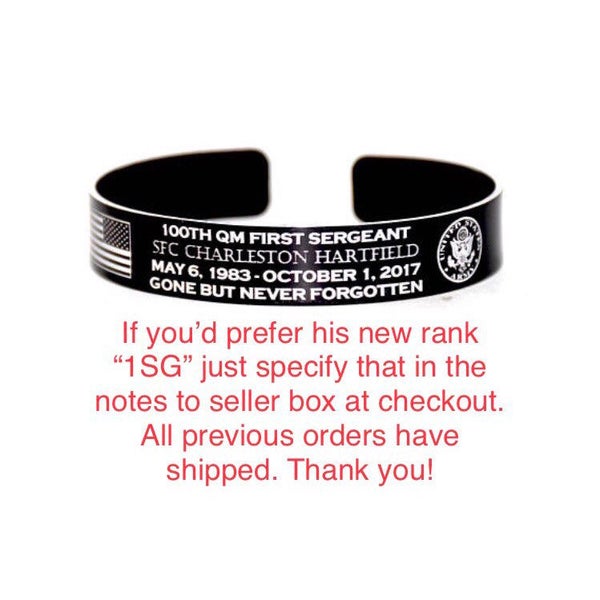 SFC Charleston Hartfield Memorial Bracelet