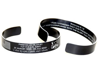 Pulsera conmemorativa grabada de Preston Jay Blakey