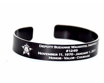 Police Offer Memorial Bracelet / First Responder / Sheriff Memorial Bracelet / Officer Memorial / Police deputy KIA / End of Watch / IGY6