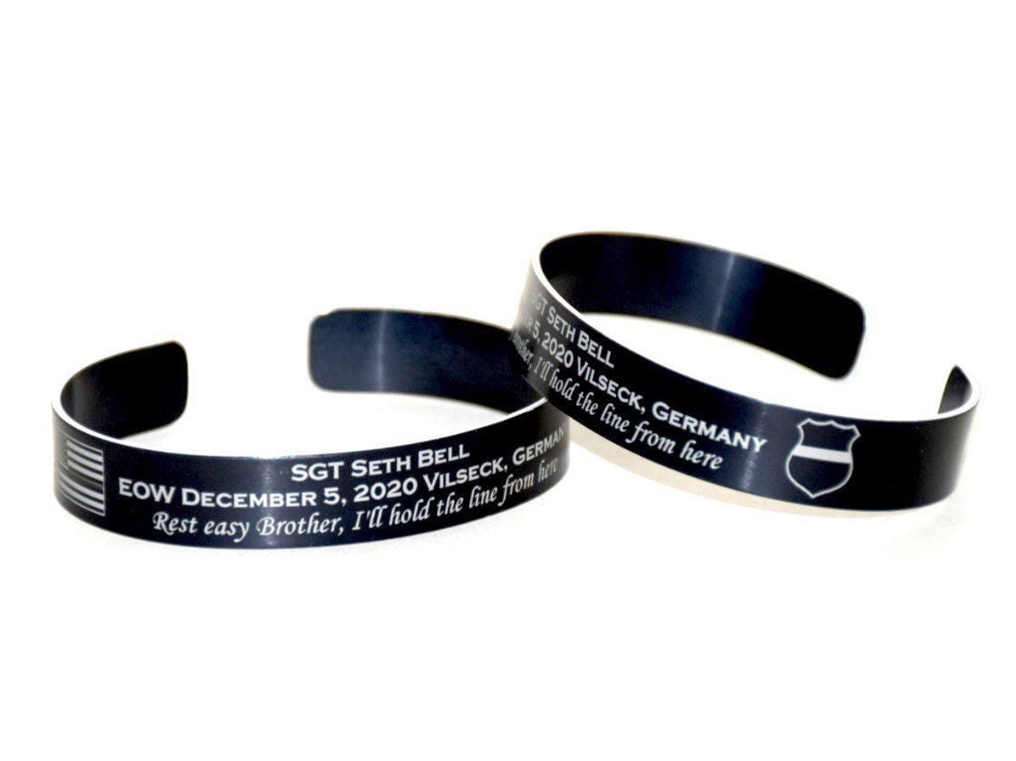 US Army gifts - Custom Durable Wide Cuff 1/2 inch, Military Army Memorial  Bracelet